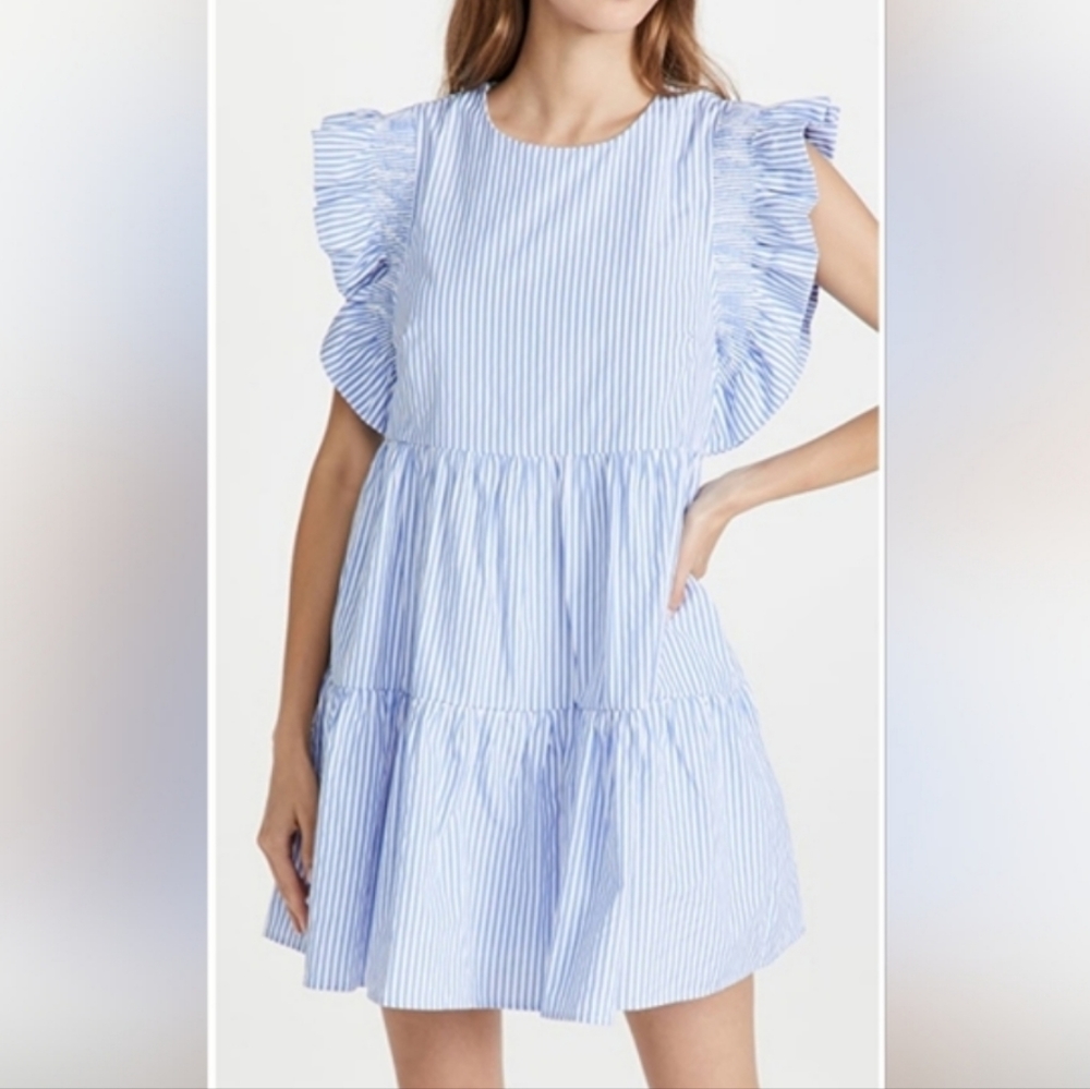 🆕️ English Factory Blue & White Striped Mini Dress SIZE: XS